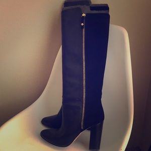 Kate Spade tall leather heeled boots